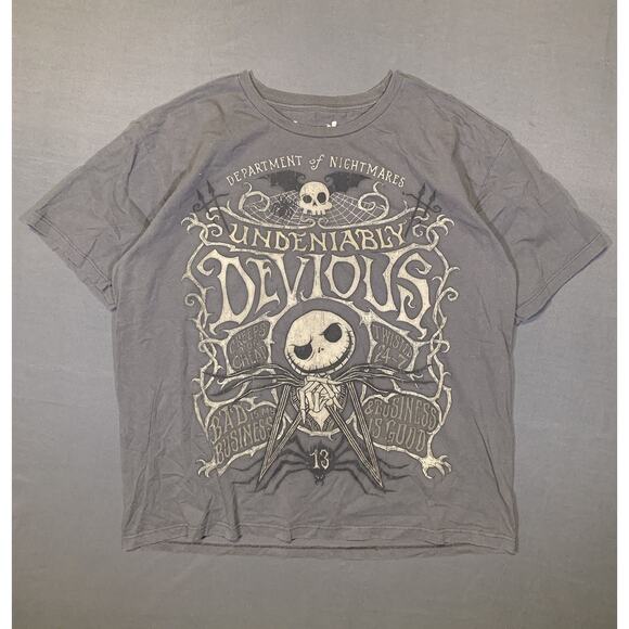 Nightmare Before Christmas Department Of Nightmares Gray T-Shirt Tim Burton - Picture 1 of 5